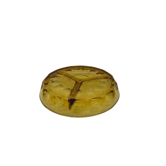 1950s Amber Indiana Glass Thumbprint Divided Relish Dish - Picture 4 of 5